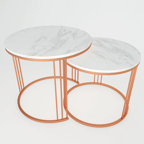 Classic Tethered Copper Nesting Table Set of 2 - Decor Mantra 