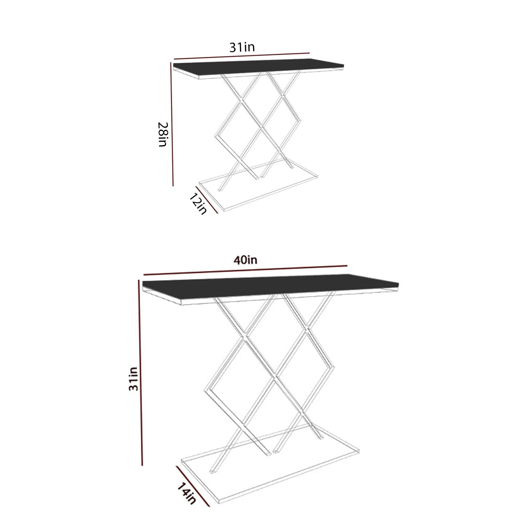 Copper Finish Console Table In Geometric Criss Cross Pattern - Decor Mantra 