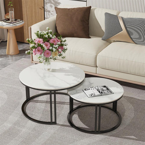 Duo Black Nesting Tables Set Of 2 - Decor Mantra 