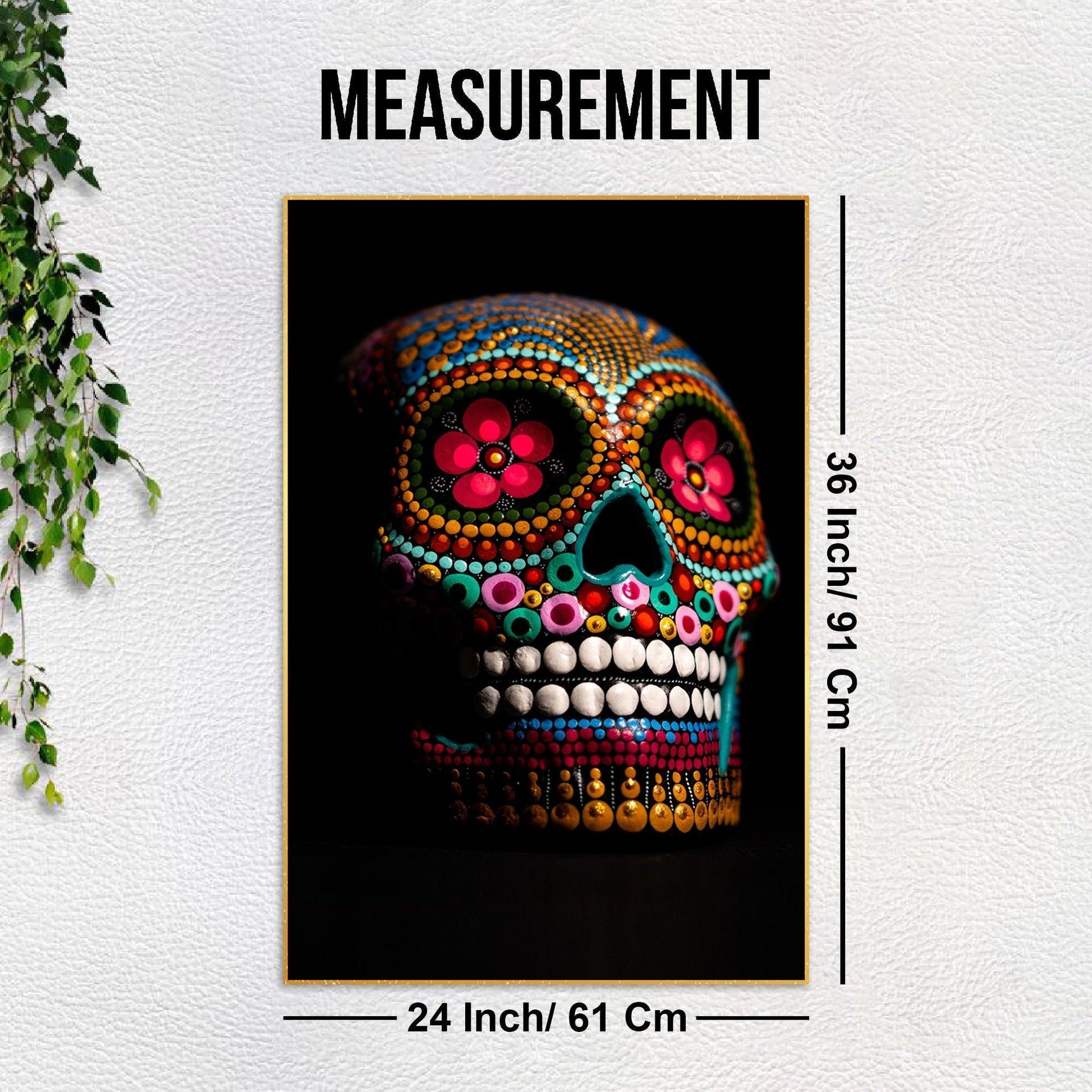 Decorative Skull Floating Canvas Wall Painting - Decor Mantra 