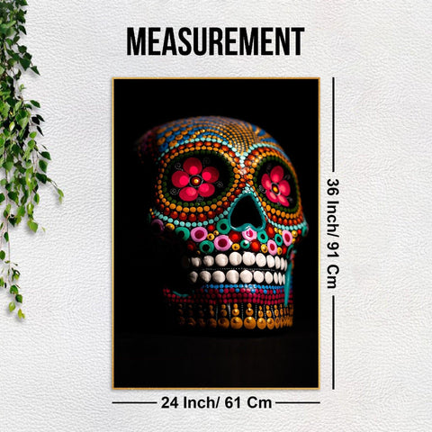 Decorative Skull Floating Canvas Wall Painting - Decor Mantra 