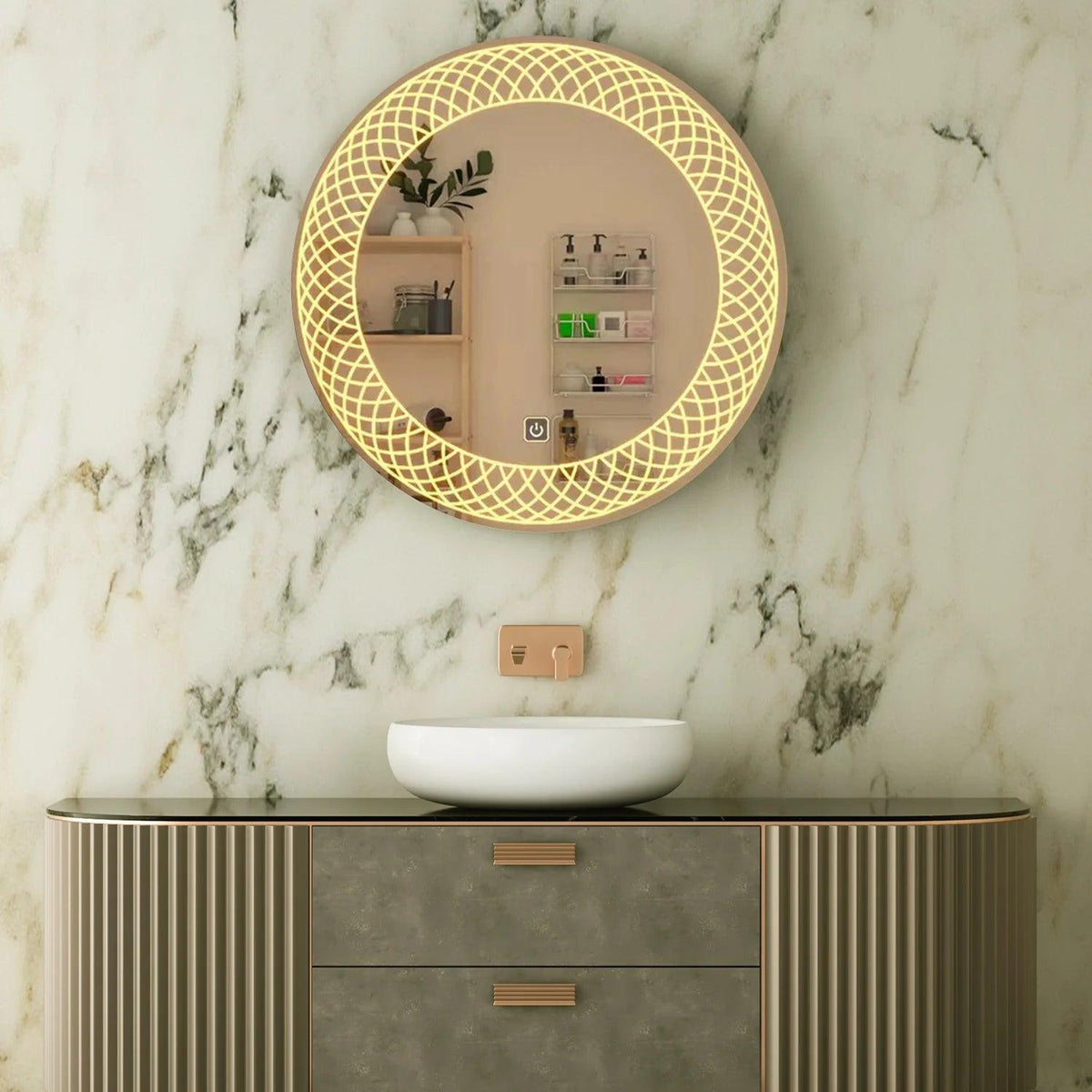 Modern Designed Round Shape Bathroom LED Mirror - Decor Mantra 