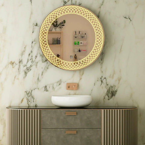Modern Designed Round Shape Bathroom LED Mirror - Decor Mantra 