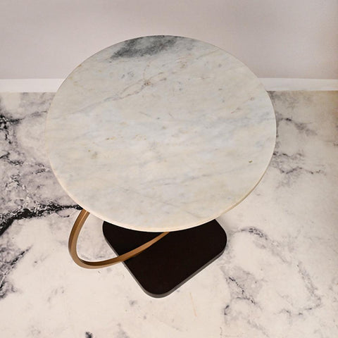 Premium Golden Halo Classic Metal Side Table - Decor Mantra 