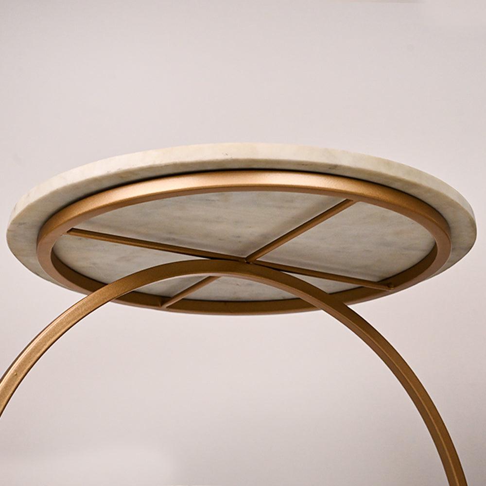 Premium Golden Halo Classic Metal Side Table - Decor Mantra 