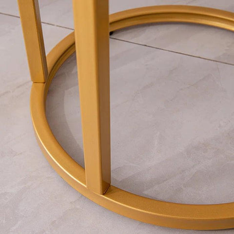 Rounded Shaped Golden Metal End Side Table - Decor Mantra 