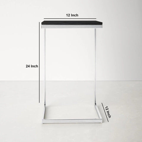 Square Black Marble Modern Designer Side Table - Decor Mantra 