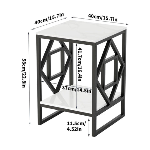 2-Tier Square Shape Modern Designer End Side Table - Decor Mantra 