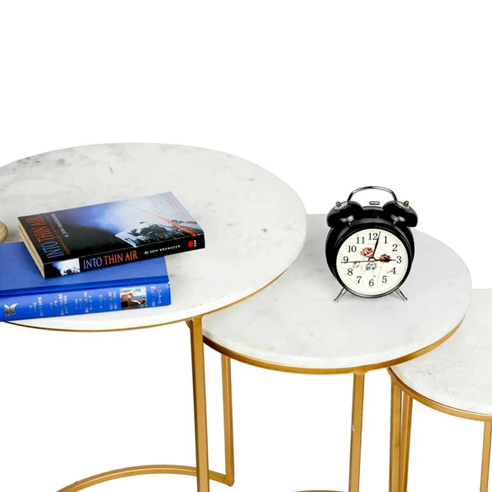 Trio Golden Premium Coffee Tables Set of 3 - Decor Mantra 